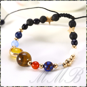 [BRACELET] Universe Galaxy Planet Beaded Bracelet 天然石 パワーストーン 太陽系 惑星 デザイン アジャスタブル ブレスレット 送料無料