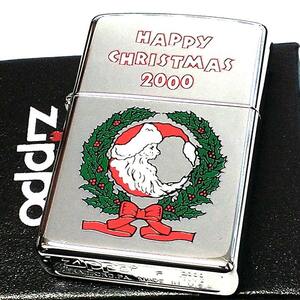 ZIPPO ライター 1点物 2000年製 クリスマス レア ビンテージ 絶版 ジッポ かわいい 珍しい Xmas おしゃれ シルバー レディース 未使用品