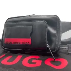 【未使用級】HUGOBOSS 　ヒューゴボス　ショルダーバック　レッドロゴテープ