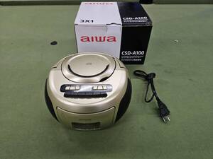 ★売切り★aiwa アイワ CSD-A100 ラジオカセットレコーダー ラジカセ 通電OK 中古 No.U3