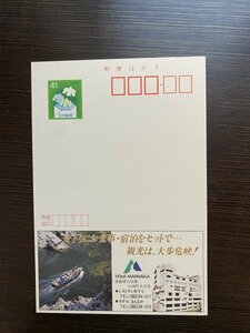 額面41円はがき　エコーはがき　未使用はがき　広告はがき　ホテル　まんなか　徳島県　舟下り