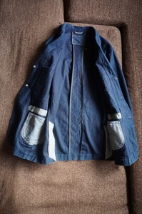 ★22年購入×定価6.2万円×藍染めの素朴な佇まい◎ボタンを使ったアクセントも可愛いジャケット★45rpm 45R カーディガン メンズ 即決