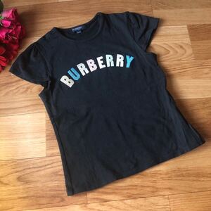 Burberry バーバリー 半袖 Tシャツ 140 黒 カラフル ラメ ロゴ