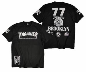 スラッシャー ストリート系 スケードボード 半袖Tシャツ バイク THRASHER ロック スケーター 黒 