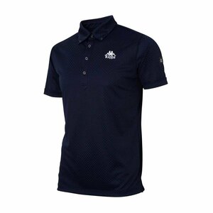 送料無料◆新品◆Kappa カッパ ITALIA ドビー市松柄 半袖ポロシャツ◆(M)◆KGA12SS17-NV◆Kappa GOLF