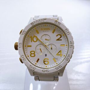 158【中古】NIXON ニクソン THE 51-30 CHRONO メンズ腕時計 クロノグラフ クォーツ 文字盤ホワイト ビッグフェイス 動作未確認 現状品