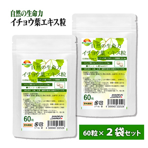 イチョウ葉エキス粒 60粒 2袋セット計120粒約2か月分 含有率に着目