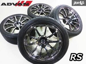 ●ADVAN RACING アドバンレーシング RS 18インチ 9J 10J ＋35 5H PCD114.3 ホイール 4本セット タイヤ付 シルビア スカイライン ランエボ