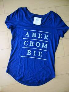 ★美品★ハワイ購入★【Tシャツ★Abercrombie&Fitch★アバクロンビー＆フィッチ】★アバクロ★ロゴTシャツ★ネイビー★Sサイズ★