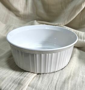 【2/3】CorningWare フレンチホワイト【約22cm】ヴィンテージ セラミック 陶器