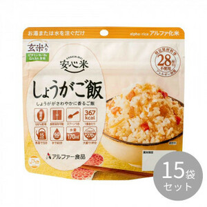 アルファー食品 安心米 しょうがご飯(玄米入り)100g ×15袋 114216621 /a