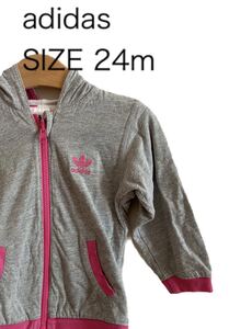 【送料無料】中古 adidas アディダス リバーシブル ジップアップパーカー サイズ24m