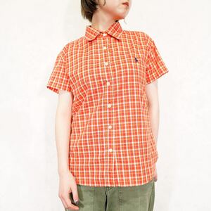 USA VINTAGE Ralph Lauren HORSE EMBROIDERY CHECK PATTERNED HALF SLEEVE SHIRT/アメリカ古着ラルフローレンチェック柄半袖シャツ