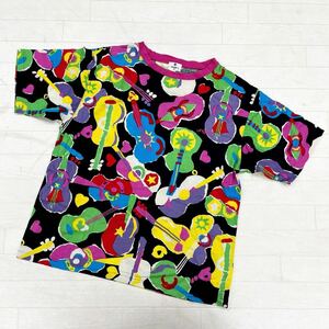 1453◎ ungaro ウンガロ トップス Tシャツ カットソー 半袖 クルーネック イラスト 総柄 マルチカラー レディースL