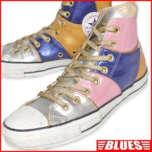 即決★CONVERSE★26.5cm エナメル ハイカットスニーカー コンバース メンズ 8 尾張七宝 8ホールシューズ オールスター パッチワーク