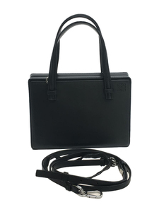 LOEWE◆POSTAL SMALL/ポスタルスモール/2WAYショルダーバッグ/レザー/ブラック/309.56.W85