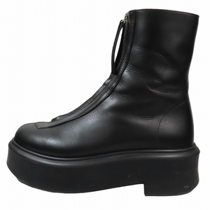 ザロウ THE ROW ZIPPED BOOT ショートブーツ シューズ ジップアップ レザー 36 黒 ブラック F1144L64RBLK/5 レディース