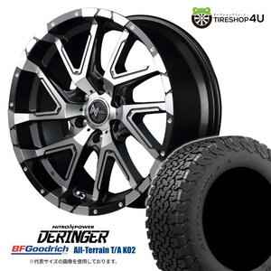 4本セット NITROPOWER DERINGER 20x8.5J 6/139.7 +20 SGBP BFGoodrich All-Terrain T/A KO2 275/55R20 ブラックレター FJクルーザー など