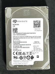  ★ 5TB ★　Seagate / ST5000LM000 【使用時間：27452ｈ】良品　2020年製　2.5インチ内蔵HDD/15mm厚/SATA [管理■4C6W]