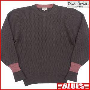 即決★Paul Smith★メンズ M ニット セーター ポールスミス ウール グレー Paul Smith LONDON