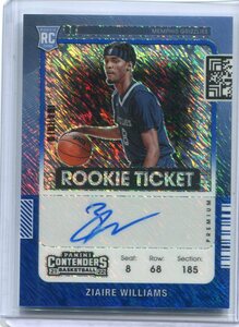 2021 Panini Contenders Ziaire Williams Auto Variation Blue Shimmer 直筆サイン RC　20枚限定