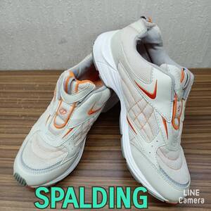 靴 ◆ SPALDING ◆ スニーカー 24cmEEE ベージュｘオレンジ ◆ スポルディング ◆ レディース シューズ