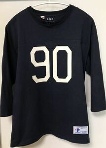 ◆coen コーエン/ナンバリングフットボール7分袖TシャツNAVY M