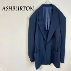 t214【ASHBURTOM】テーラードジャケット L ネイビー ウエスト絞り