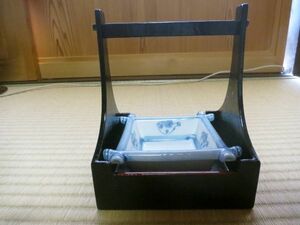 持ち手つき小物入れ　トレイ　漆器＋陶器(麗峰)