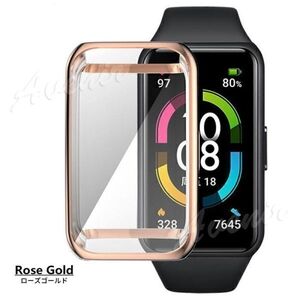 送料無料 ローズゴールド HUAWEI Band 6 カバー ケース TPU ファーウェイ バンド6 band6 保護カバー SAC-079