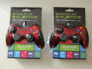 ☆エレコム　ゲームパッド　JC-U3613MRD　レッド　未使用2個他☆Xinput/DirectInput/Xbox