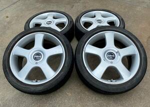 【WORK 17インチ Fibra 5スポーク アルミ ホイール Goodyear タイヤ付き 215/45ZR17 4本セット 17×7JJ +50 4穴 5穴 PCD114.3 廃版？】