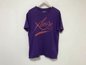 本物エクストララージXLARGEコットンロゴプリント半袖Tシャツ旅行トラベルメンズ青ブルーストリートMアメリカ製