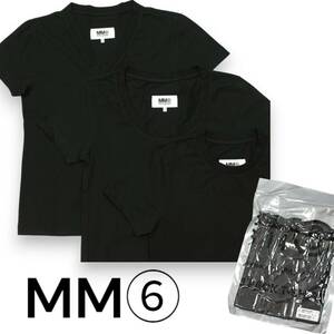 MM6 Maison Margiela 半袖 Tシャツ 3枚セット パックT　1枚でもインナーでも　クルーネック / Vネック / Uネック　ブラック　サイズM