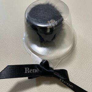 未使用　ルネ rene ブローチ　ファー　ミンク　ブラック