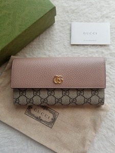 新品 GUCCI グッチ GGマーモント コンチネンタル ウォレット 長財布 ダスティピンク 456116 17WAG 5788