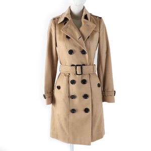 極美品☆BURBERRY LONDON バーバリーロンドン SANDRINGHAM サンドリンガム カシミヤ100％ トレンチコート ブラウン 36 正規品 レディース