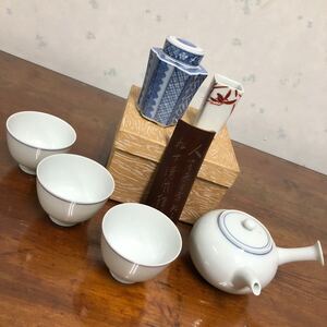 99YB12285 平安春峰 急須 茶入れ 湯呑み 茶器まとめ 茶道具