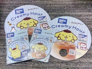 ポムポムプリン　オリジナルブリキ缶コースター２種　非売品　うちわ２枚　AGF ブレンディ　Blendy