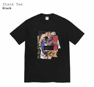 極美品 国内正規品 Supreme 21AW Stack Tee / シュプリーム Tシャツ ブラック 新品同様