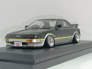 1/43 ノレブ Toyota MR-2 (1984) 改 アルミ 深リム ローダウン 改造 リアスポイラー カスタム 国産名車 アシェット 