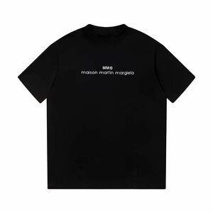 MM6　メンズ　Tシャツ　無地　文字ロゴ　半袖　丸首