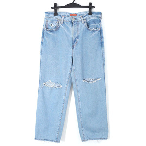 NEEDBY heritage 定価20,900円 23SS JOE DAMAGED LT BLUE クラッシュ加工デニムパンツ 29 N1M700137DLB ニードバイ ヘリテージ