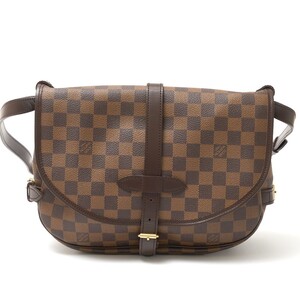 LOUIS VUITTON ルイヴィトン ソミュール30 スペシャルオーダー品 N48081 ショルダーバッグ ダミエ・エベヌ×レザー ブラウン×ゴールド