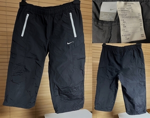 【激安1点のみ 国内正規品】NIKE ナイキ コットン ナイロン ウエストゴム 七分丈 クロップド パンツ レディース サイズ M ブラック