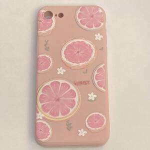 新品送料無料 iPhone SE2.3 iPhone7/8スマホケース　花 ピンク グレープフルーツ　夏色　かわいい　癒し　カントリー 花 パステル おしゃれ