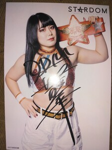 女子プロレススターダム 舞華 直筆サイン入りポートレート