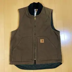 90s カーハート　ダックベスト　ワークベスト　M ブラウン　Carhartt