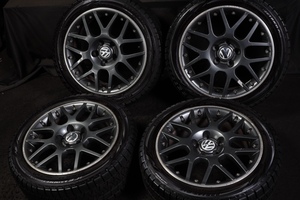 ★バリ山 225/45R17 フォルクスワーゲン純正アルミ PRELLI 2019年製 スタッドレス 5穴112 クロスゴルフヴァリアントジェッタパサート等