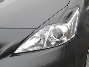 プリウスα (ハロゲン用) ZVW40W H23年5月～H26年10月 TOYOTA PRIUS 塗装済 (070ホワイトパール) アイライン 左右セット 新品 (NO.315)